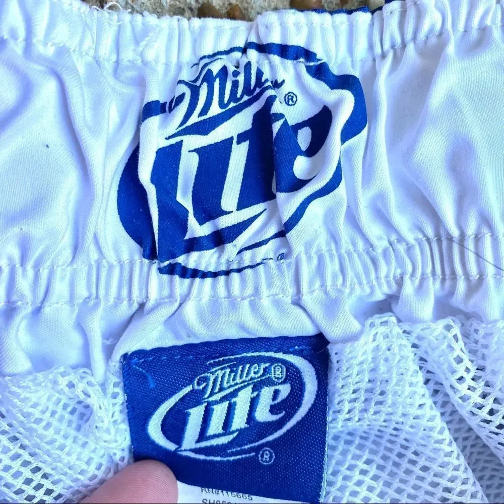 Miller Lite Official Licensed Product Men’s Blue Board Shorts Swim Trunks Size S